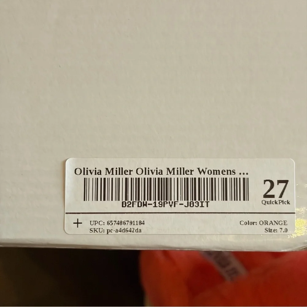Olivia Miller Fuzzy Platform Slides Orange Size 7